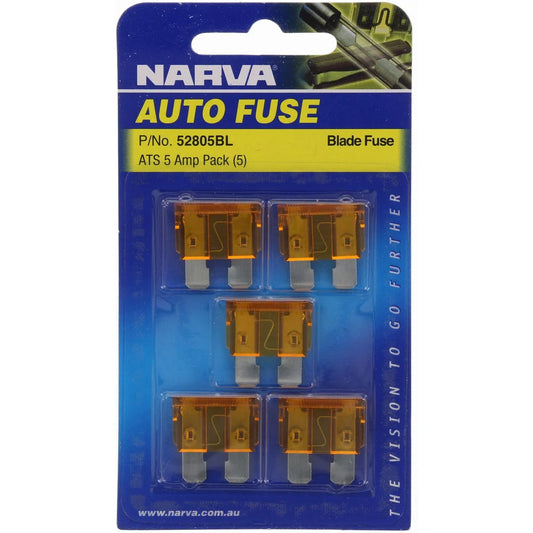 Narva Standard Blade Fuse 5A Tan 5 Pce