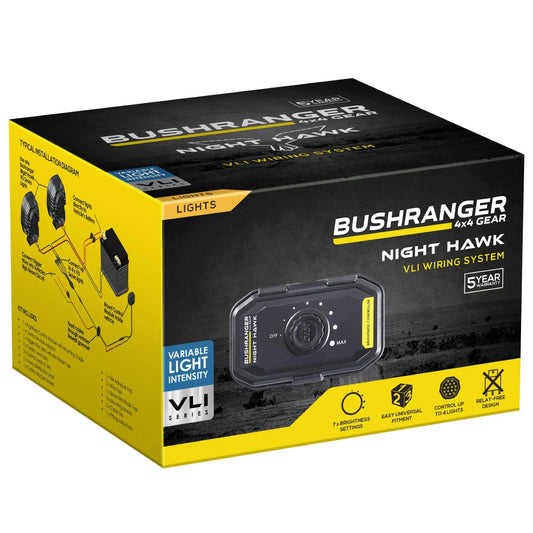 Bushranger Night Hawk VLI Wiring Kit in retail packaging.