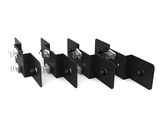 Black mounting bracket set for secure installation of accessories.