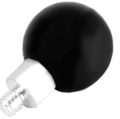 1" Ball with Male Threaded Post | RAM® featuring a 1" rubber ball and 1/4"-20 male camera thread adapter.