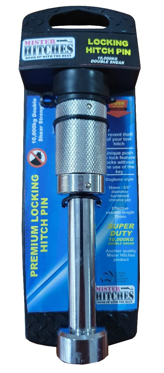 Mister Hitches Locking Hitch Pin Dogbone Style Push Lock 70mm Useable Length