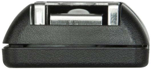 Low-profile roof mount with metal clasp, ideal for securing accessories