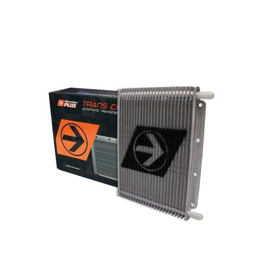 Direction Plus transmission oil cooler with protective casing.