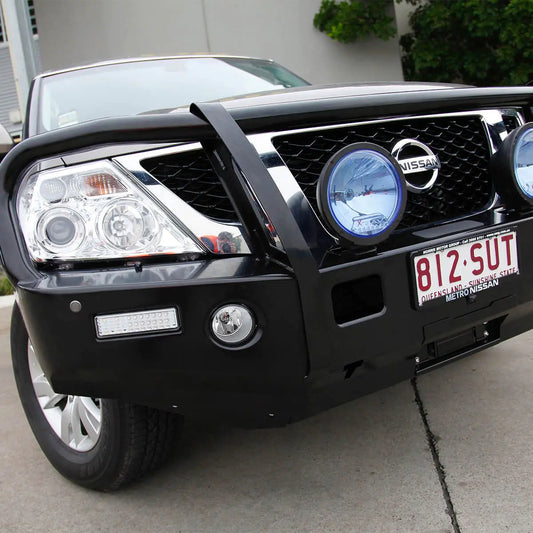 TJM Outback Bull Bar Black Steel Suit Nissan Patrol Y62 S1-S4