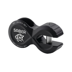 Black Saber shackle with metal pin, tiger logo on side.