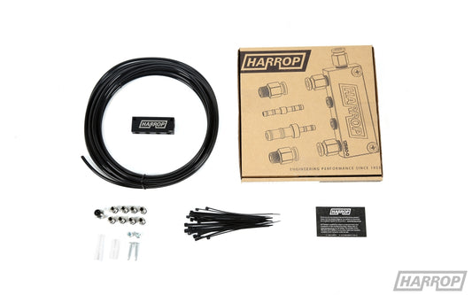 Harrop automotive kit, black cable, connectors, screws, zip ties, small box, branded box. 1000