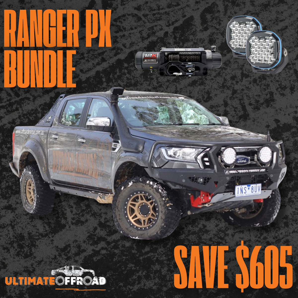 Ford Ranger PX, 2011-2022, Offroad Animal Toro Bull Bar Combo