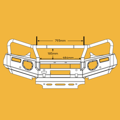 OXLEY Bull Bar to Suit Isuzu D-MAX 2019 - 2023 (Pre Facelift)
