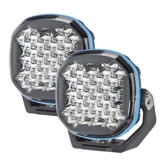 Set of two Narva LED driving lights for off-road vehicles.