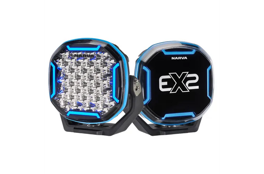 Narva EX2 LED driving lights with blue accent design. 760