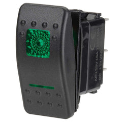 Narva 12 Volt Illuminated Off/Momentary (On) Sealed Rocker Switch (Green)