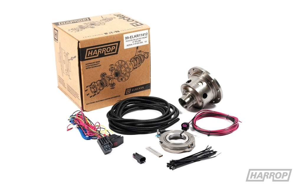 Harrop ELocker kit with wiring and components for Toyota Hilux.