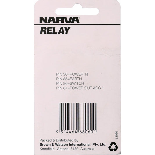 Narva 12v Relay 4 Pin 30A