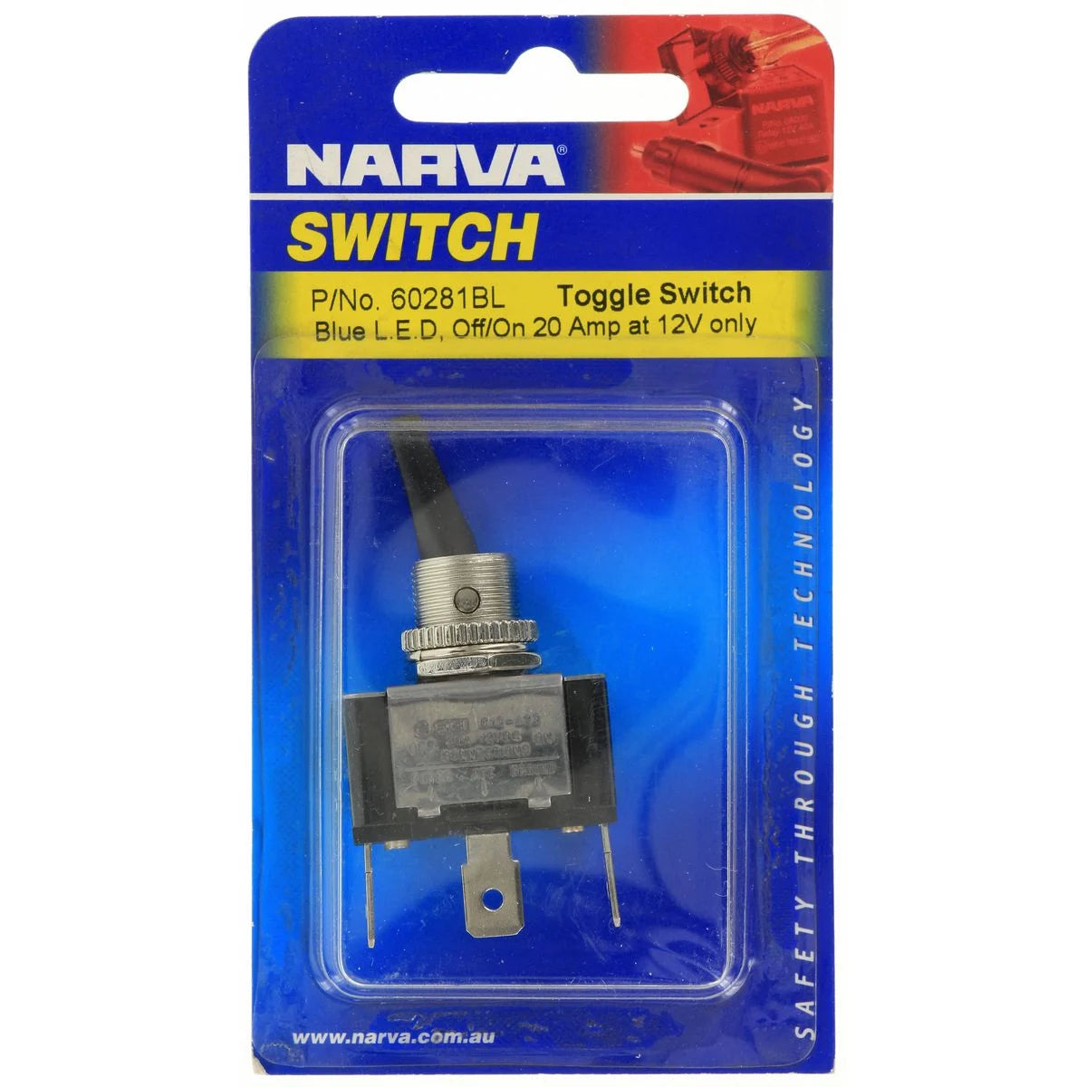 Narva | Off/On Heavy-Duty Toggle Switch with Blue LED