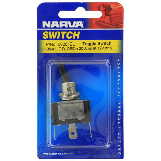Narva | Off/On Heavy-Duty Toggle Switch with Blue LED