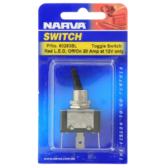 Narva | Off/On Heavy-Duty Toggle Switch with Red LED