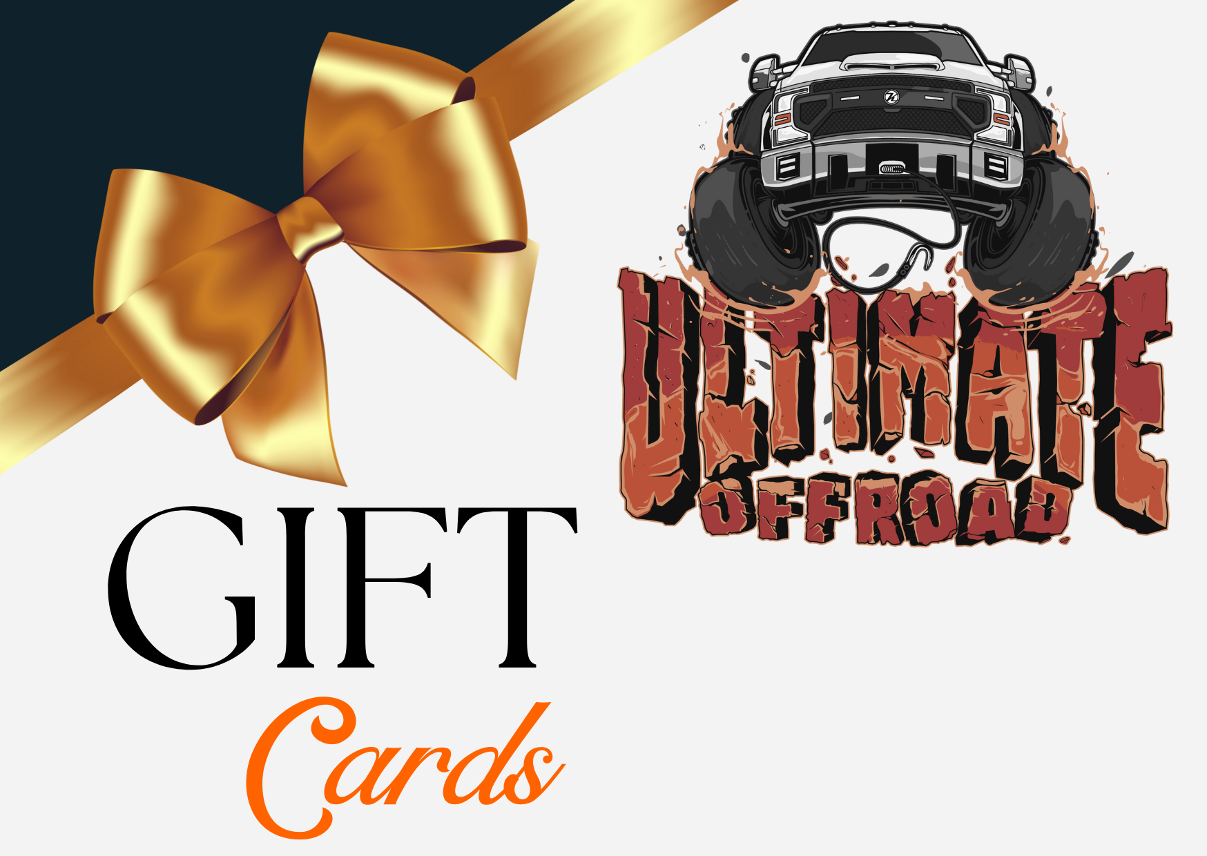 A picture of an Ultimate Offroad black and gold classic voucher gift certificate.