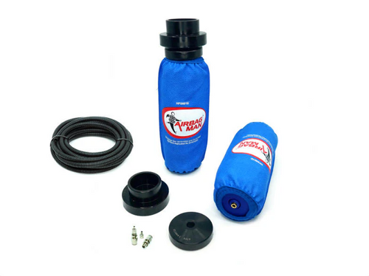 Blue airbagman air suspension kit.