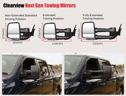 Clearview Towing Mirrors To Suit RAM 1500 DT Series 2021 - 2025
