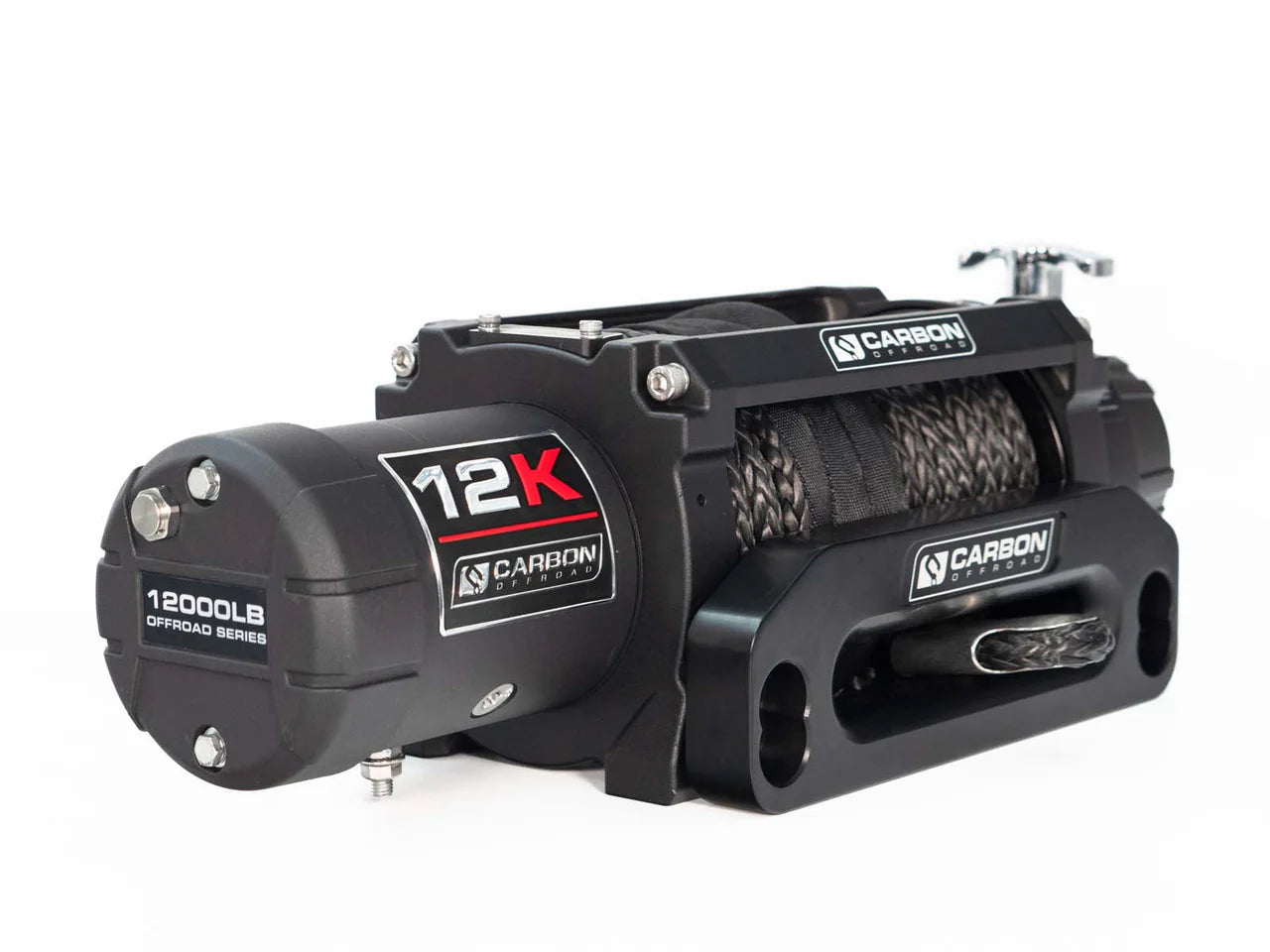 Carbon 12K - 12000lb Winch With Black Hook V3 | Carbon Offroad