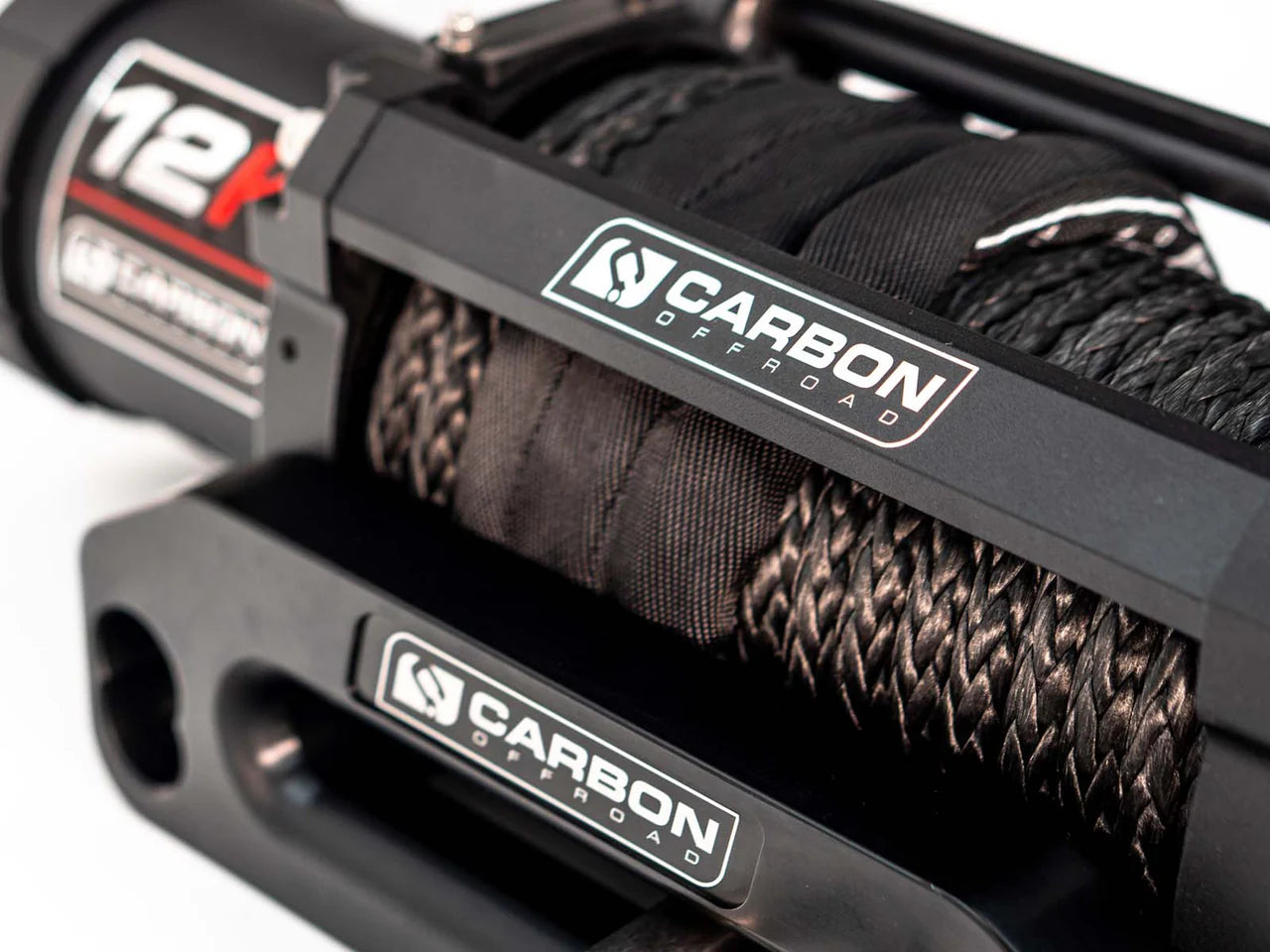 Carbon 12K - 12000lb Winch With Black Hook V3 | Carbon Offroad