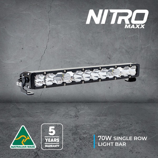 Nitro Maxx 70W 18″ Single Row Light Bar | Ultra Vision Lighting