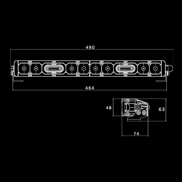 Nitro Maxx 70W 18″ Single Row Light Bar | Ultra Vision Lighting