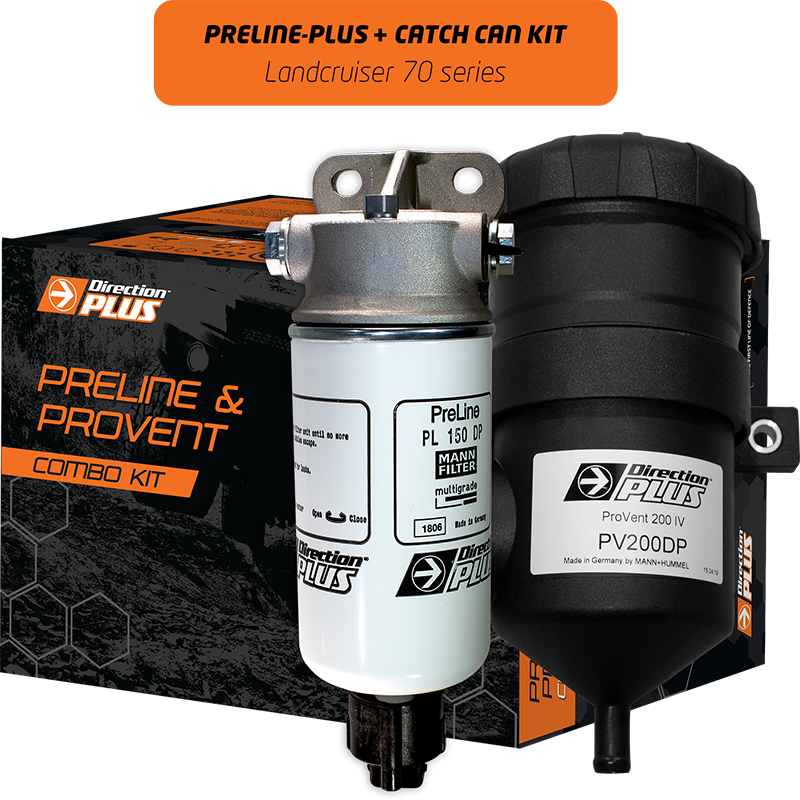 PreLine-Plus Pre-Filter + ProVent Ultimate Catch Can Kit LAND CRUISER 70