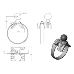 RAM V Shape Base for Rails & Yokes