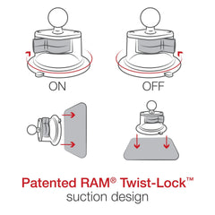Twist-Lock Suction Cup Base with Ball | RAM®