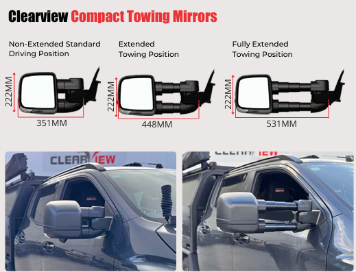 Clearview Towing Mirrors To Suit RAM 1500 DT Series 2021 - 2025
