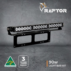 Raptor 90W light bar kit with Australian Made certification, 3-year warranty.