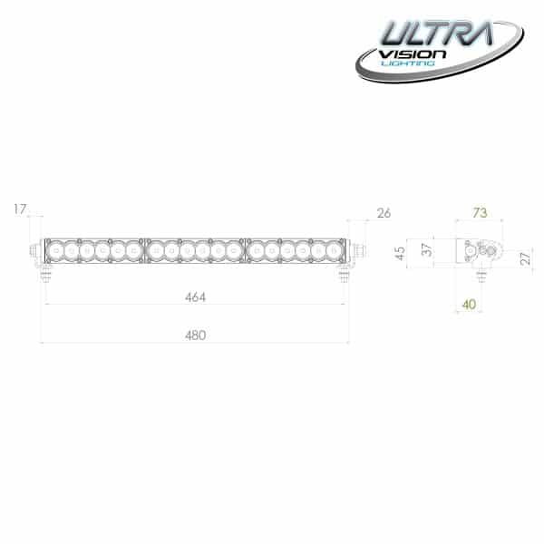 Raptor 90 LED 20.5″ Light Bar Number Plate Kit | Ultra Vision Lighting