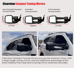 Clearview Compact Towing Mirrors To Suit Isuzu MU-X LS-T and X-TERRAIN models with 360 camera (MY25 - Current)