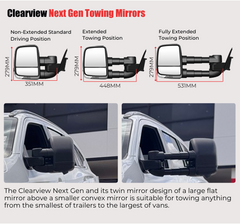 Clearview Compact Towing Mirrors To Suit Isuzu MU-X LS-T and X-TERRAIN models with 360 camera (MY25 - Current)