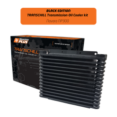 A transchill black edition transmission cooler kit.