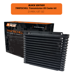 A transchill black edition transmission cooler kit.