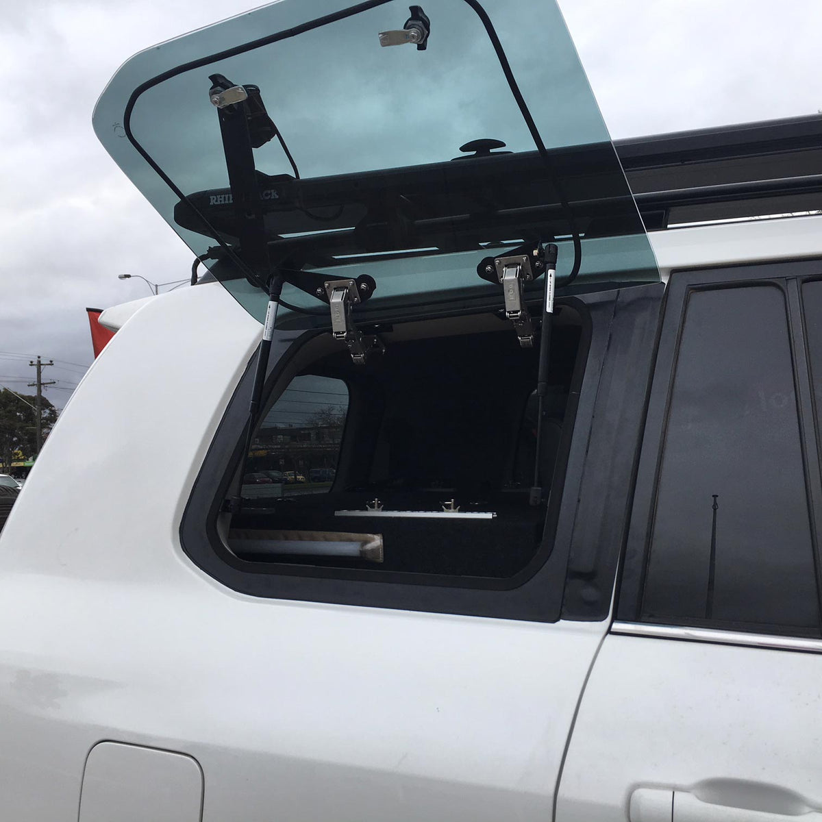 A gullwing window of Toyota Land Cruiser.