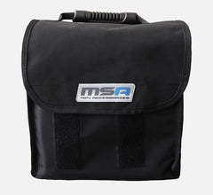 Compact black MSA bag with a carrying handle and logo on the front flap.