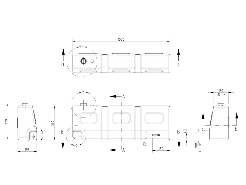 Poly Water 50L Taper rectangular Universal Water Tank | BOAB