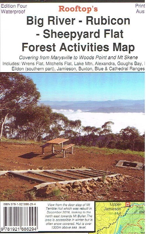 Rooftop Map Cover of Big River-Rubicon map showing forested area.