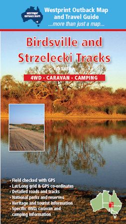 Birdsville and Strzelecki Tracks map for 4WD, caravan, camping adventures.