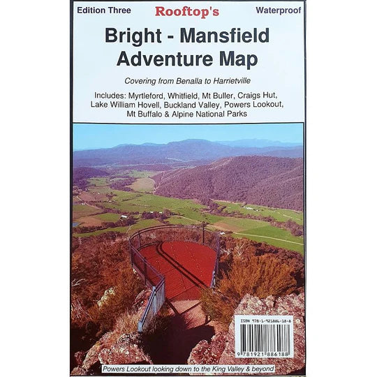 Bright-Mansfield Adventure Map Scenic routes from Benalla to Harrietville.