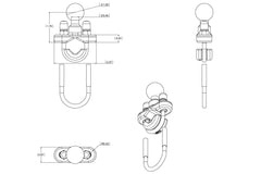 Handlebar U-Bolt Base for Rails 0.5" to 1.25" in Diameter | RAM®