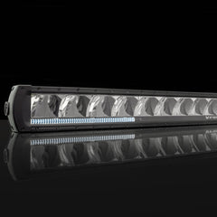 Rectangular LED light bar with individual lamps, black background.