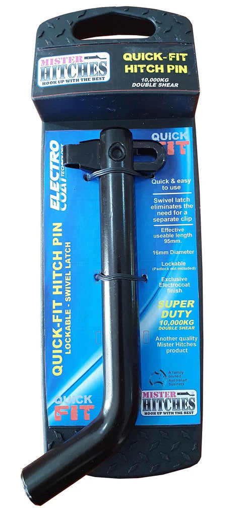 Mister Hitches Hitch Pin Quick Fit, Electro-Coat Black