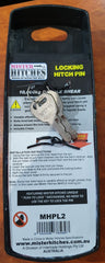 Mister Hitches Locking Hitch Pin Dogbone Style Push Lock 70mm Useable Length