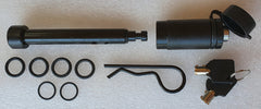 Mister Hitches Locking Hitch Pin Black E-coat 2 Pin Holes W/clip Round Sec Keys