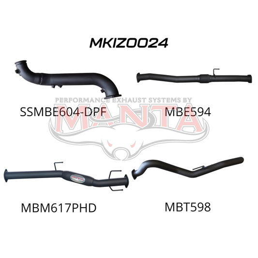 Manta Isuzu D-Max 2020 ON 3.0L Turbo Back Without Cat & With Hotdog