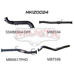 Manta Isuzu D-Max 2020 ON 3.0L Turbo Back Without Cat & With Hotdog